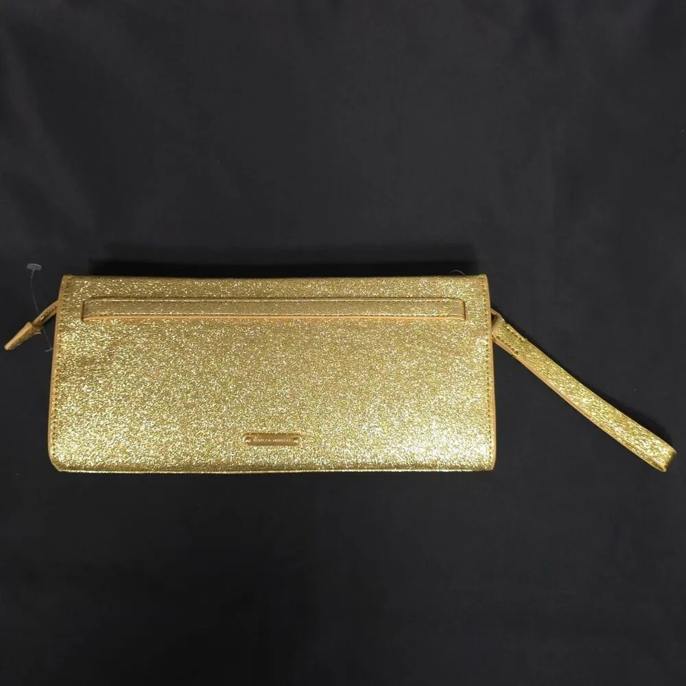 REBECCA MINKOFF Womens New Wristlet Bag Curb Link Clutch Gold HF24TGFCLT